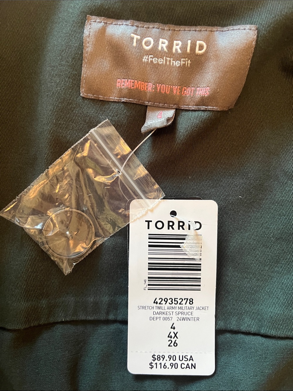 NWT Torrid Twill Army Military Jacket - Picture 10 of 14